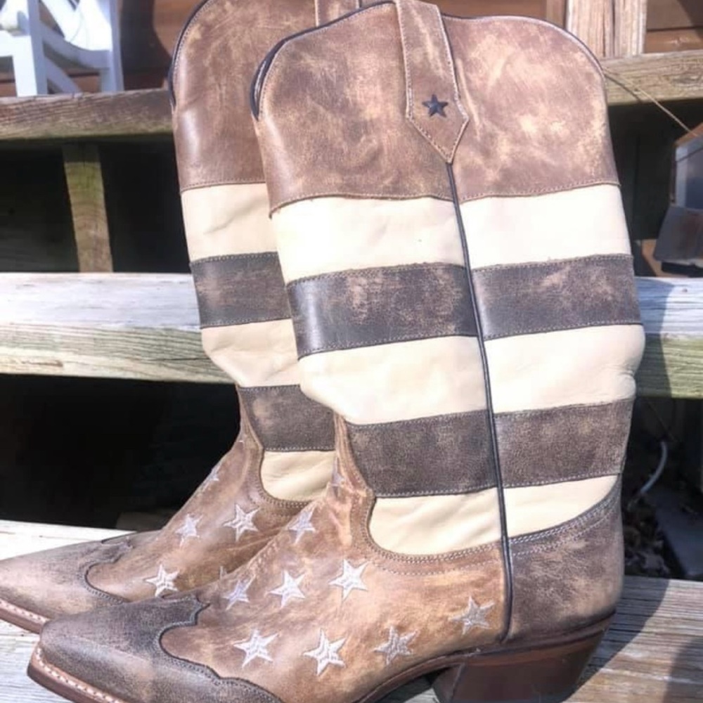Roper distressed sepia American flag snip toe women’s boot size 9 BRAND NEW